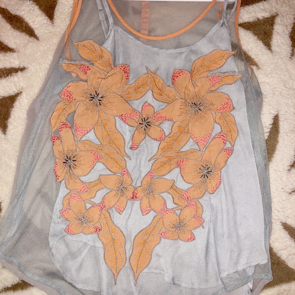 Miss me floral flower tank top